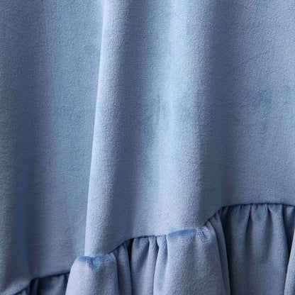 Παιδικό Βελούδινο Ασύμμετρο Φόρεμα Μπλε