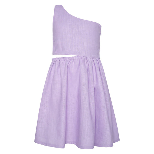 Παιδικό Φόρεμα με Έναν Ώμο Λιλά