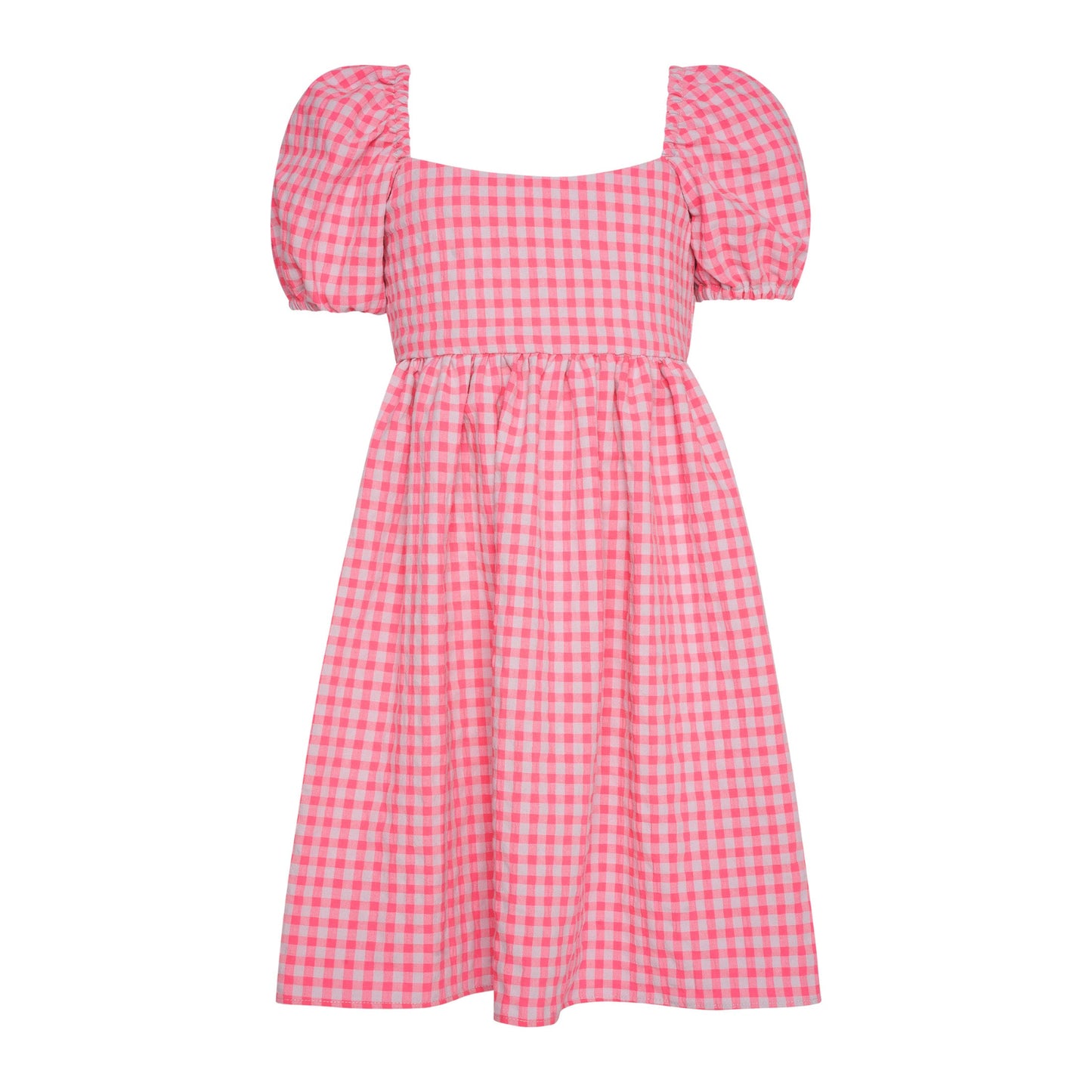 52A.T6062_PLAIDS # Kids Plaid Dress Blossom Puff