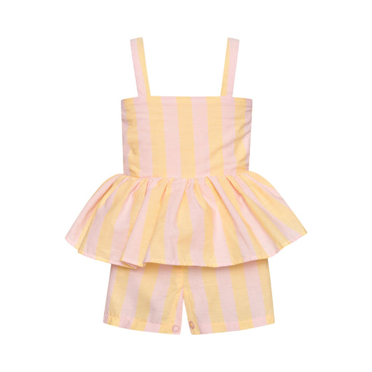 52A.T6164_STRIPED # Βρεφικό Φορμάκι Ριγέ Strawberry Banana