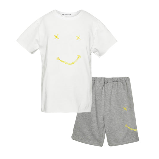 52A.T6342_WHITE # Παιδικό Σετ με Σορτς Smile White