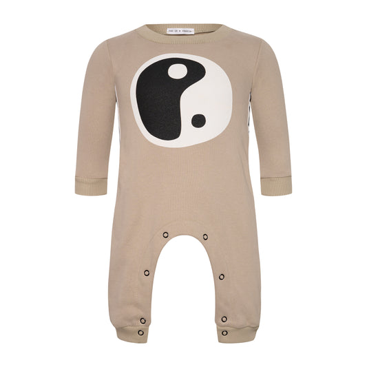 52B.T6898_BEIGE # Βρεφικό Μακρυμάνικο Φορμάκι Ying Yang