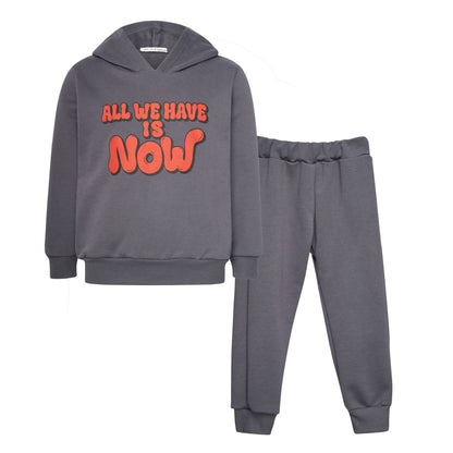 52B.T6927_DARKGREY # Kids Set with Hoodie All We Have is Now