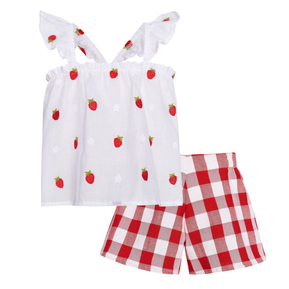 62A.T7048_rd # Βρεφικό Σετ με Σορτς Summer Fruit Red