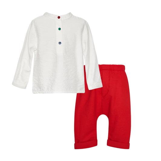 62A.T7302 # Βρεφικο Σετ με Παντελόνι Islander Red