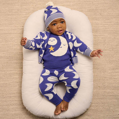 Βρεφική Πλεκτή Ζακέτα Moon Blue