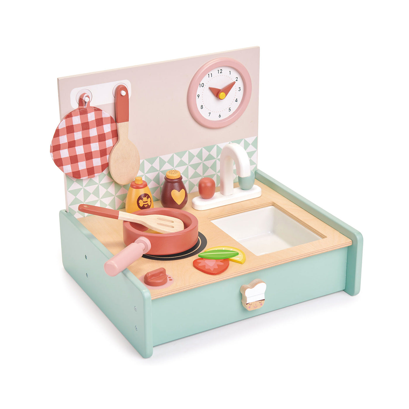 Ξύλινη Mικρή Κουζίνα με Aξεσουάρ