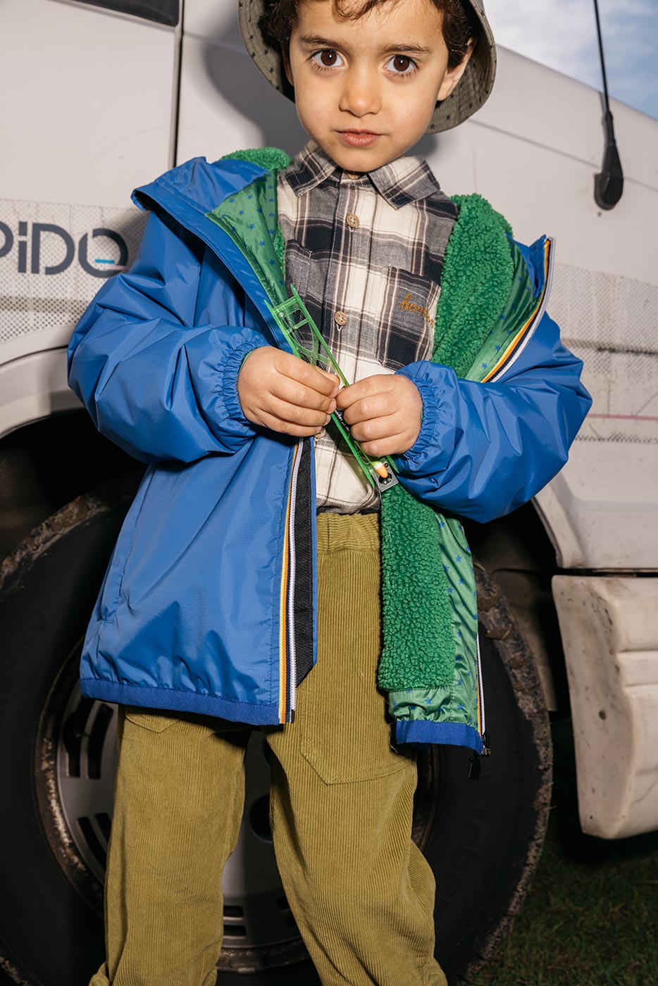 Παιδικό Πουκάμισο Καρό Εκρού