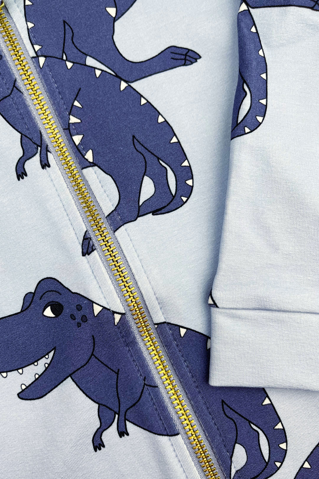 52B.T-REX BLUE _HOODIE # Παιδική Ζακέτα Φούτερ με Κουκούλα T-Rex
