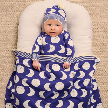 Βρεφικό Σκουφί με Αυτάκια Moon Blue