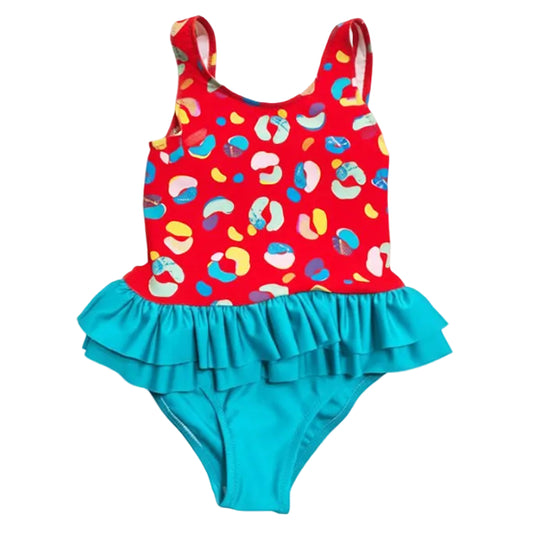 62A.TT112-188 # Kids One-Piece Swimsuit Ioanna Red Leopard 