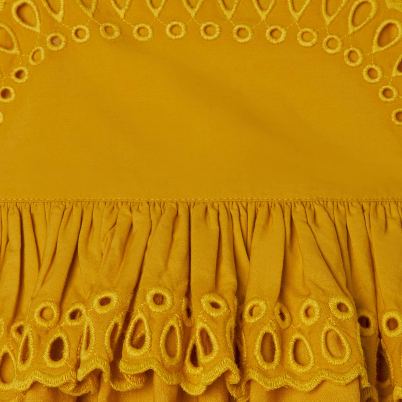 Βρεφικό Κεντημένο Φόρεμα Κίτρινο