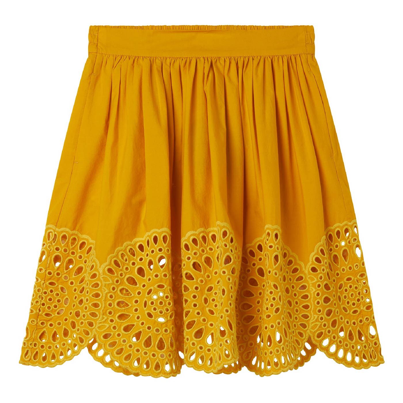 Παιδική Φούστα με Κεντήματα Κίτρινη