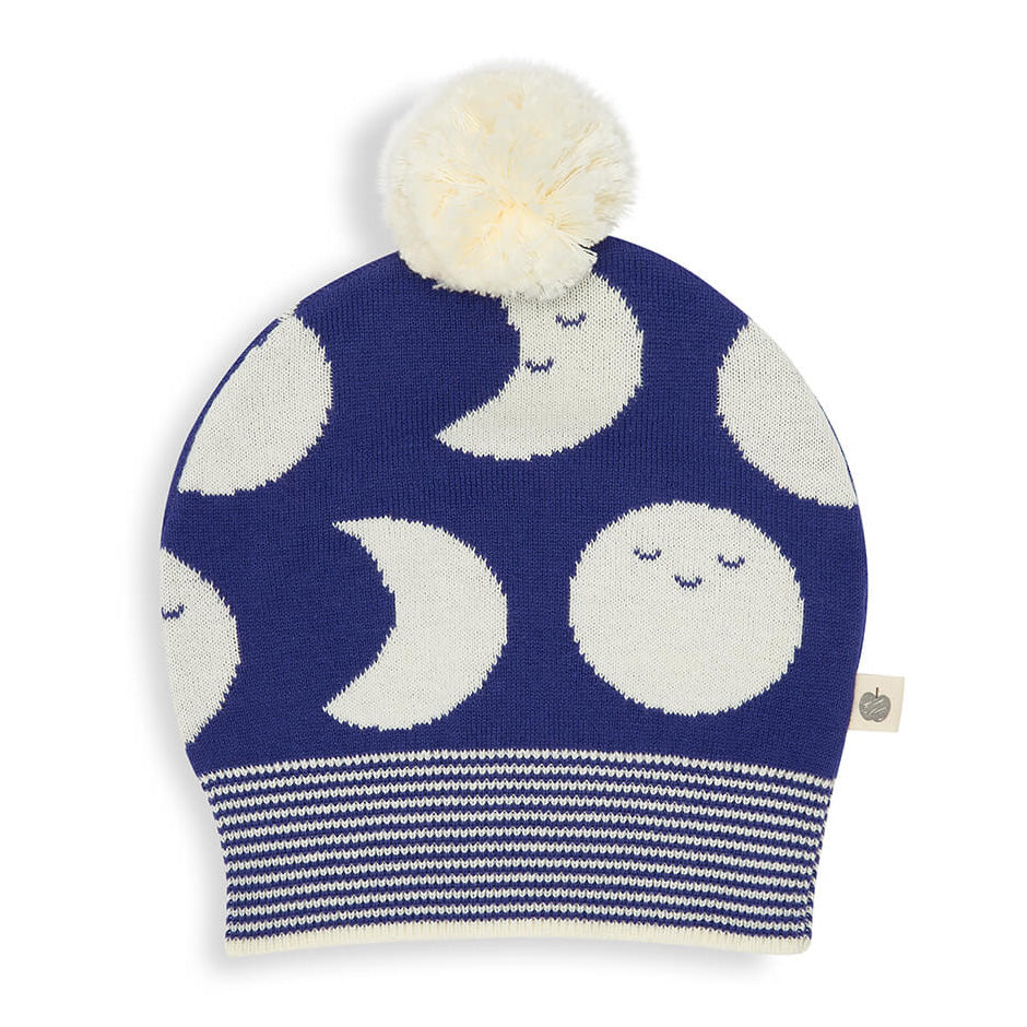 Βρεφικό Σκουφί με Αυτάκια Moon Blue