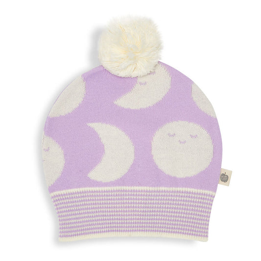 Βρεφικό Σκουφί με Αυτάκια Moon Lilac