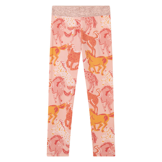 Kids Leggings Horses Pink