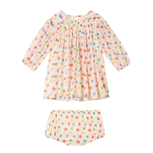 52B.TX1070_Z3216_101MC # Βρεφικό Φόρεμα Happy Little Flowers