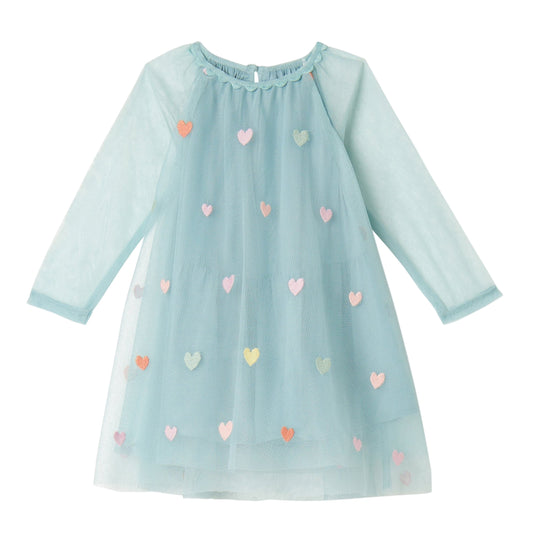 52B.TX1140_Z3079_923MC # Βρεφικό Τούλινο Φόρεμα με Καρδιές