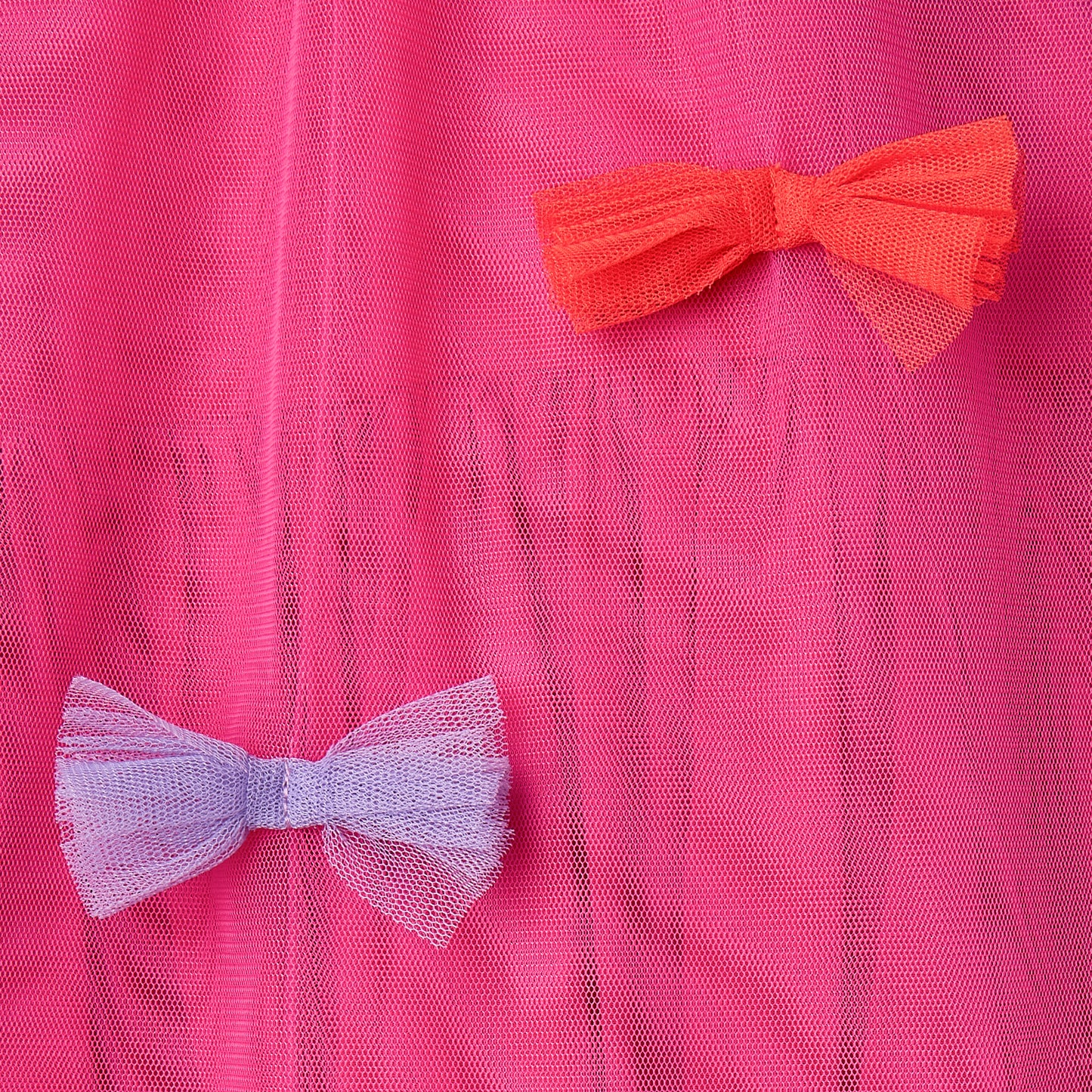 52B.TX1C50_Z1119_543 # Παιδικό Μακρυμάνικο Τούλινο Φόρεμα 3D Bows