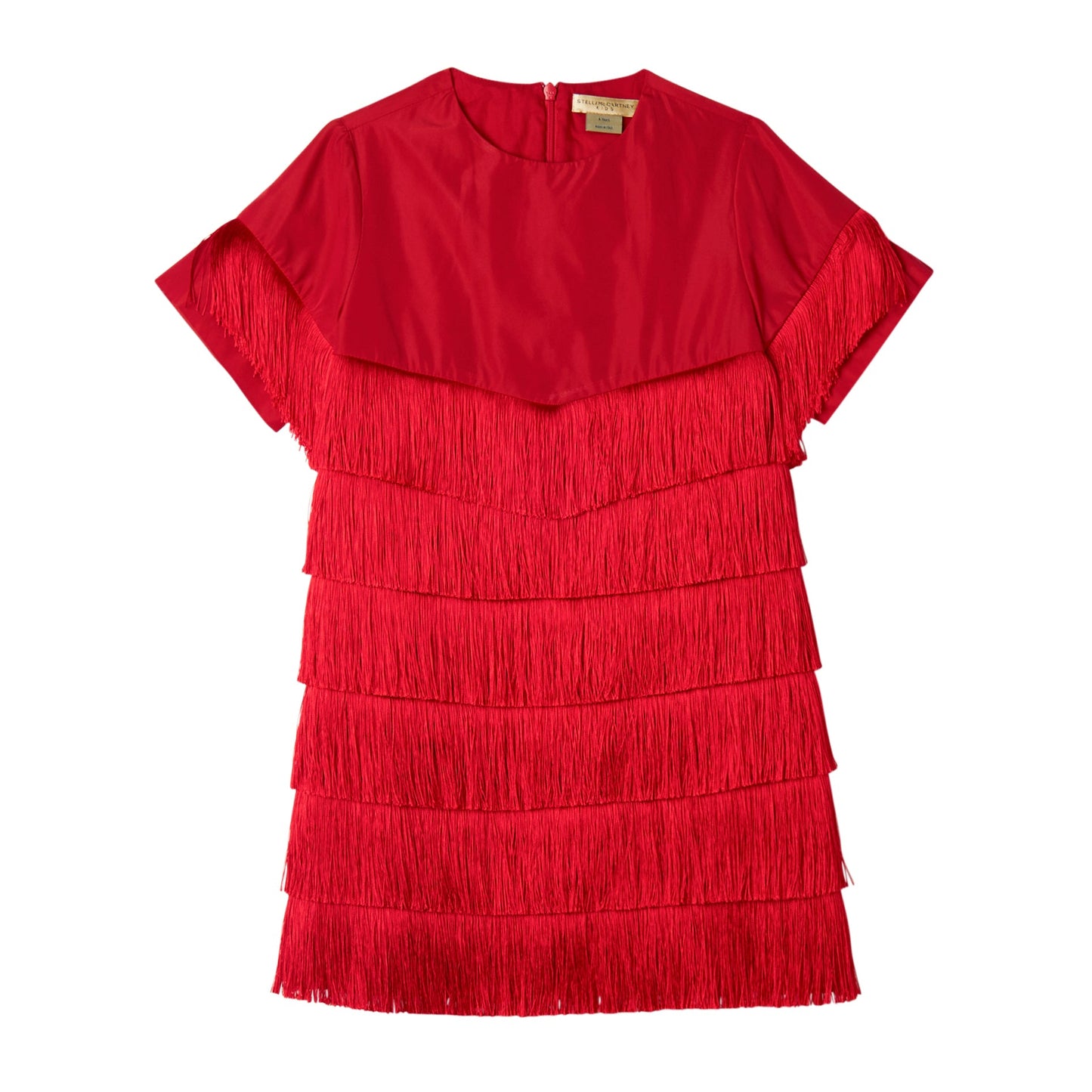 52B.TX1E21_S0183_410 # Παιδικό Κοντομάνικο Φόρεμα με Κρόσια Total Red