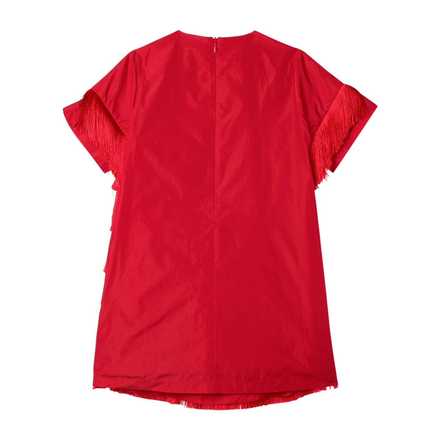 52B.TX1E21_S0183_410 # Παιδικό Κοντομάνικο Φόρεμα με Κρόσια Total Red