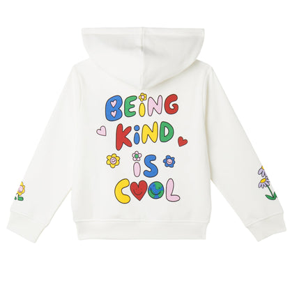 52B.TX4A40_Z3059_101 # Kids Zipped Hoodie Graphic Flowers