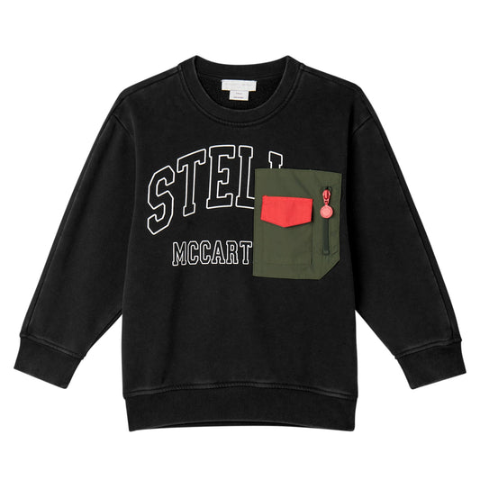 52B.TX4R70_Z3059_961 # Παιδική Μπλούζα Φούτερ Khaki Pocket