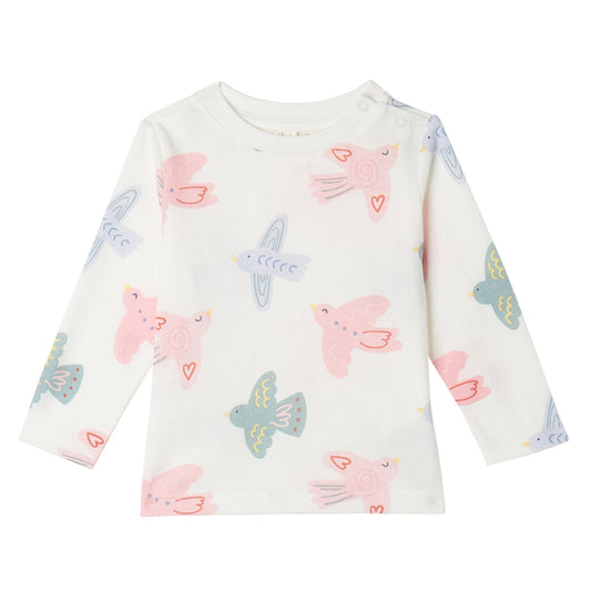 52B.TX8070_Z3196_101MC # Βρεφική Μακρυμάνικη Μπλούζα Doves All Over