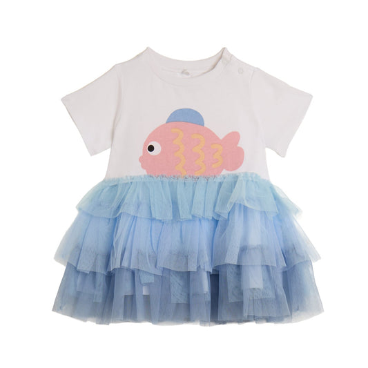 62A.TY1061_Z0434_100 # Βρεφικό Κοντομάνικο Φόρεμα Fish