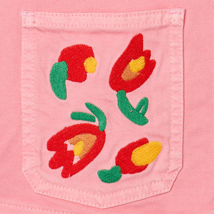 62A.TY2A57_Z0156_509 # Παιδικό Τζιν Μπουφάν Flowers Pink