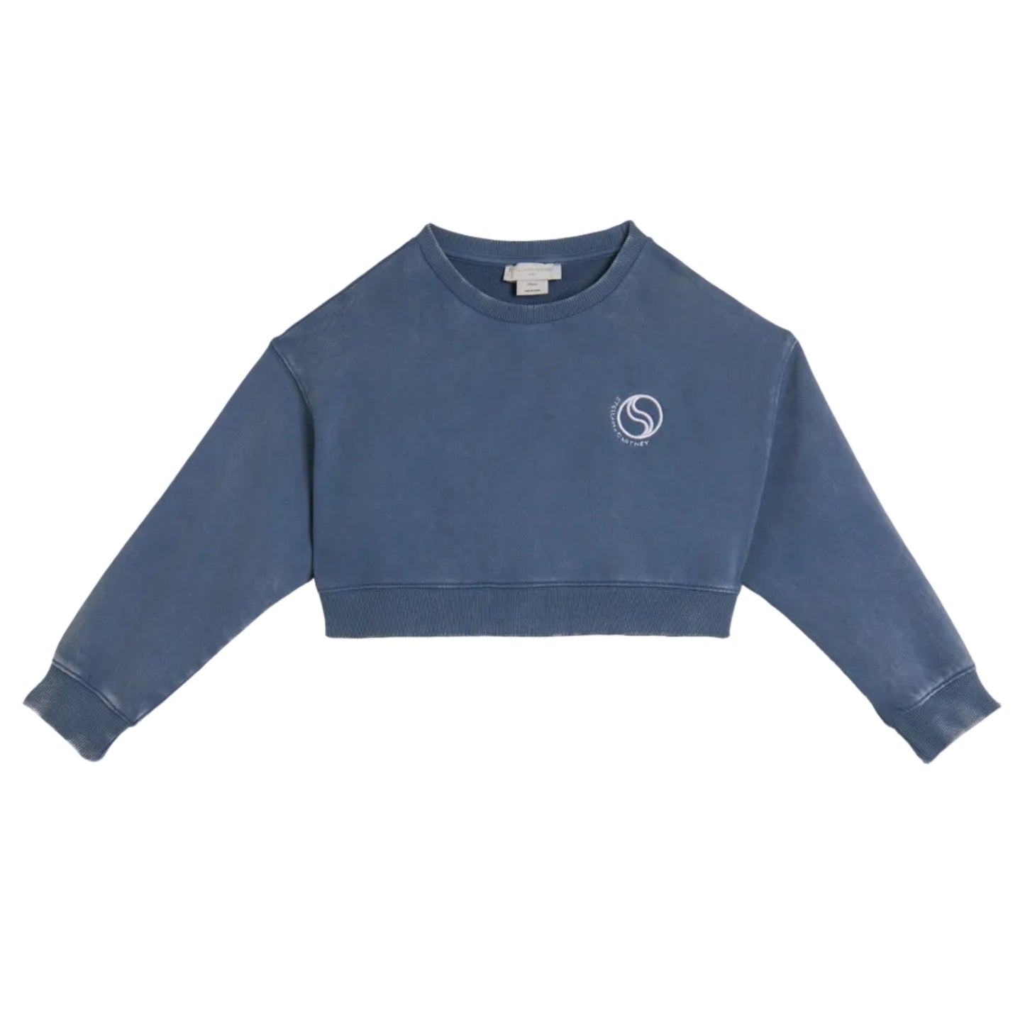 62A.TY4B90_Z0499_668 # Παιδική Μπλούζα Φούτερ Cropped Washed Blue S-Wave