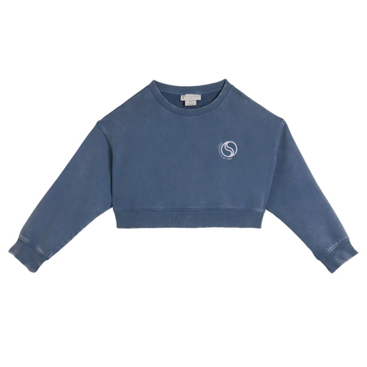 62A.TY4B90_Z0499_668 # Παιδική Μπλούζα Φούτερ Cropped Washed Blue S-Wave