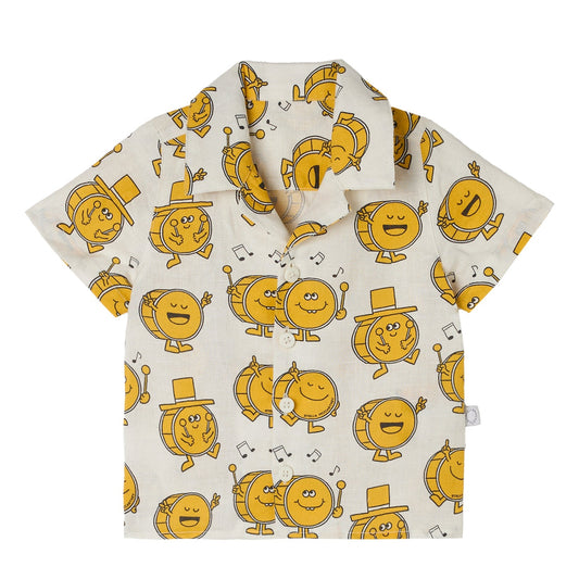 62A.TY5501_Z3606_101MC # Βρεφικό Κοντομάνικο Πουκάμισο Happy Drum