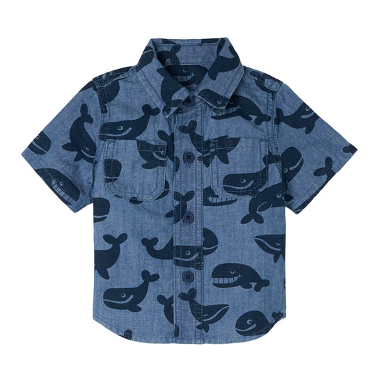 62A.TY5511_Z3621_606BL # Baby Short Sleeve Shirt Whales 