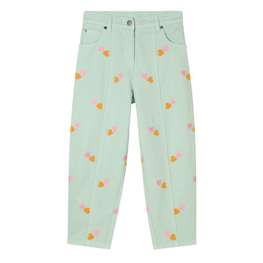 62A.TY6A50_Z3454_754EM # Παιδικό Τζιν Παντελόνι Double Hearts Mint