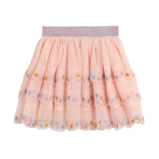 62A.TY7A31_Z1119_503 # Παιδική Τούλινη Φούστα Stars Salmon Pink