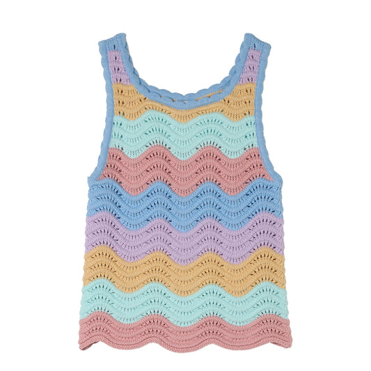 62A.TY9B02_Z2922_999 # Παιδική Αμάνικη Πλεκτή Μπλούζα Rainbow