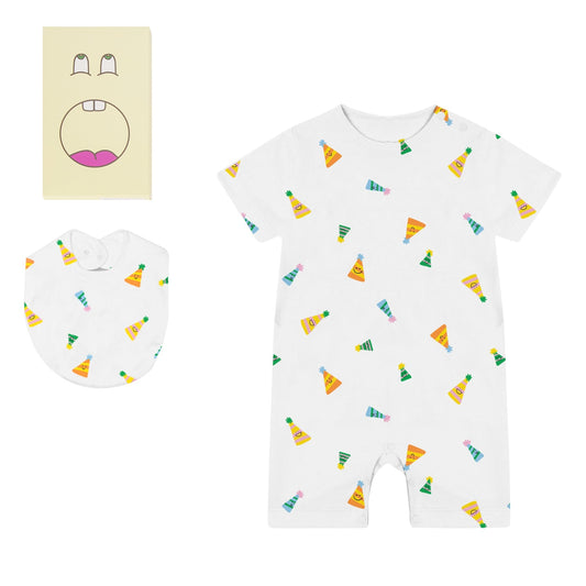 62A.TYB580_Z3644_101MC # Βρεφικό Σετ με Σαλιάρα Party Hats