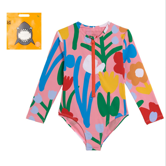 62A.TYCB49_Z3518_509MC # Παιδικό Μακρυμάνικο Ολόσωμο Μαγιώ Love Flowers