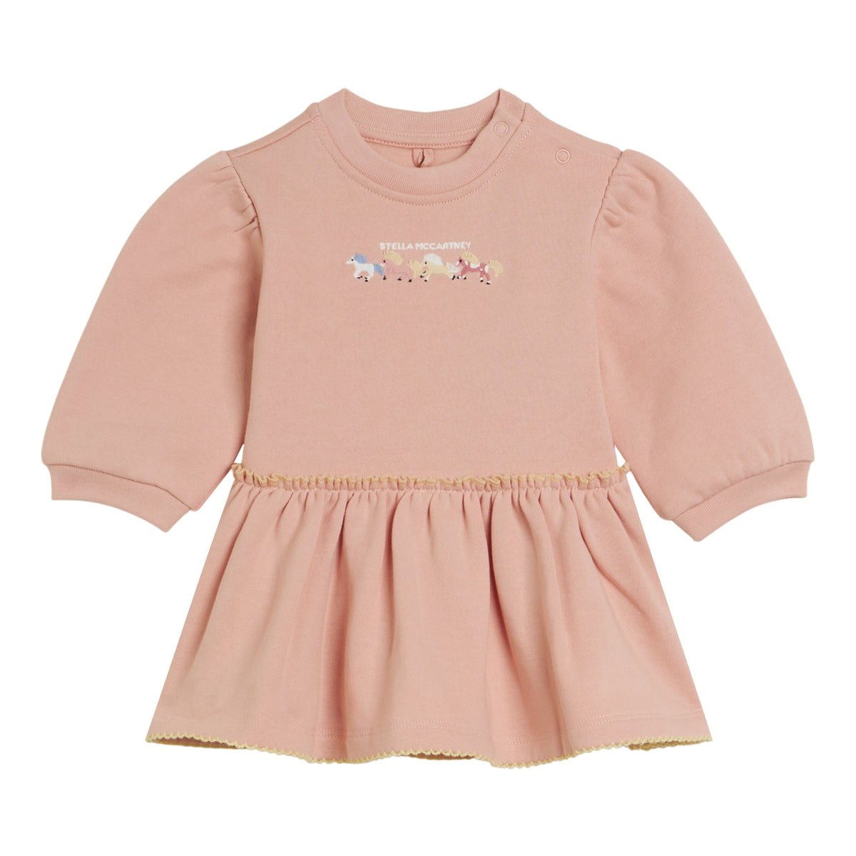 Baby Sweatshirt Dress Pink Horses