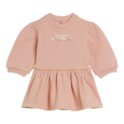 Baby Sweatshirt Dress Pink Horses