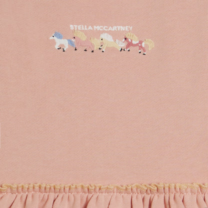 Baby Sweatshirt Dress Pink Horses