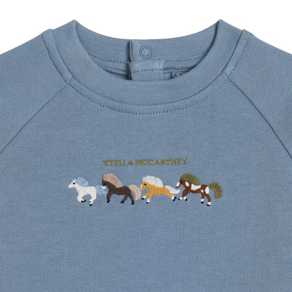 62B.TZ4330_Z3059_643 # Βρεφική Μπλούζα Φούτερ Blue Horses