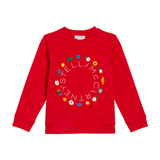 62B.TZ4A50_Z3059_411 # Kids Sweatshirt Flower Wreath Red