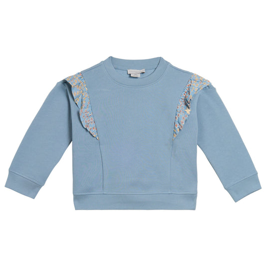 62B.TZ4B40_Z3059_61E # Kids Sweatshirt with Ruffles Blue