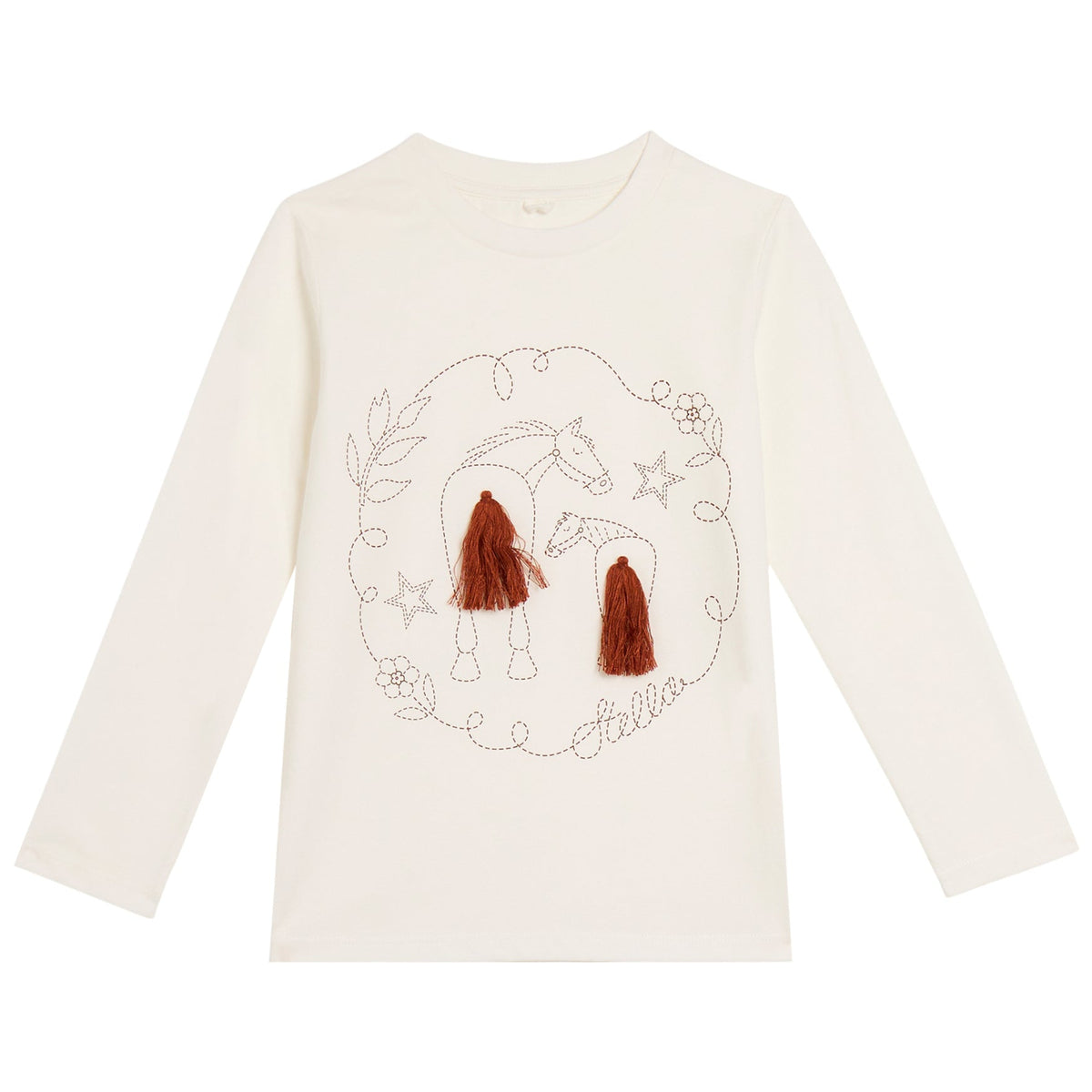 Kids Long Sleeve T-Shirt Horses Tails