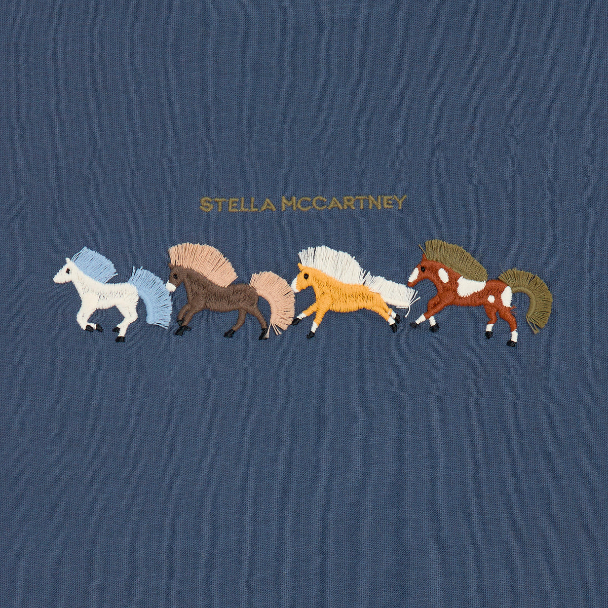 Kids T-Shirt Horses Blue