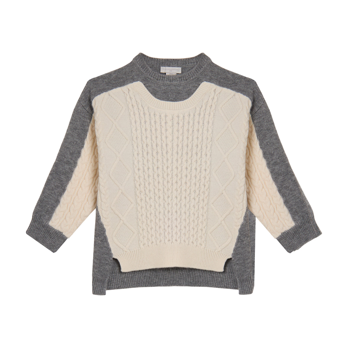 62B.TZ9B10_Z3897_999 # Παιδικό Πουλόβερ Grey & White