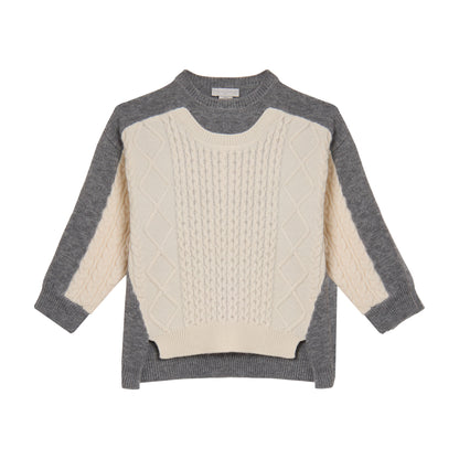62B.TZ9B10_Z3897_999 # Παιδικό Πουλόβερ Grey & White