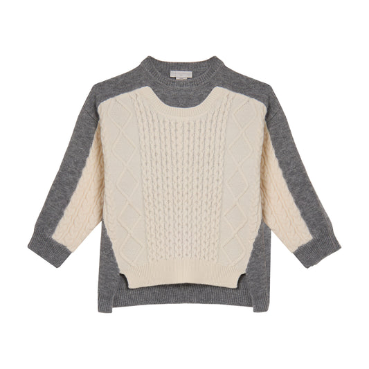 62B.TZ9B10_Z3897_999 # Παιδικό Πουλόβερ Grey & White